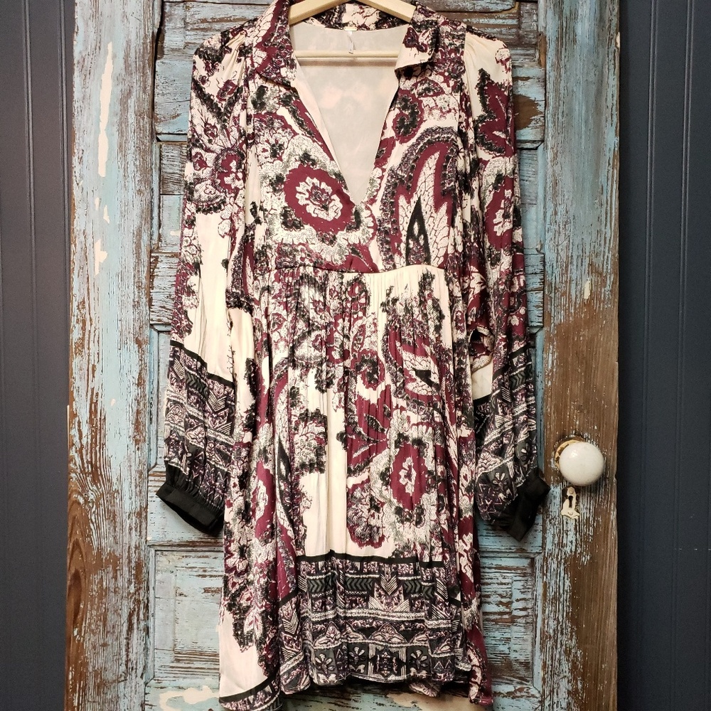 Free People Boho V-Neck Dress Size Large
